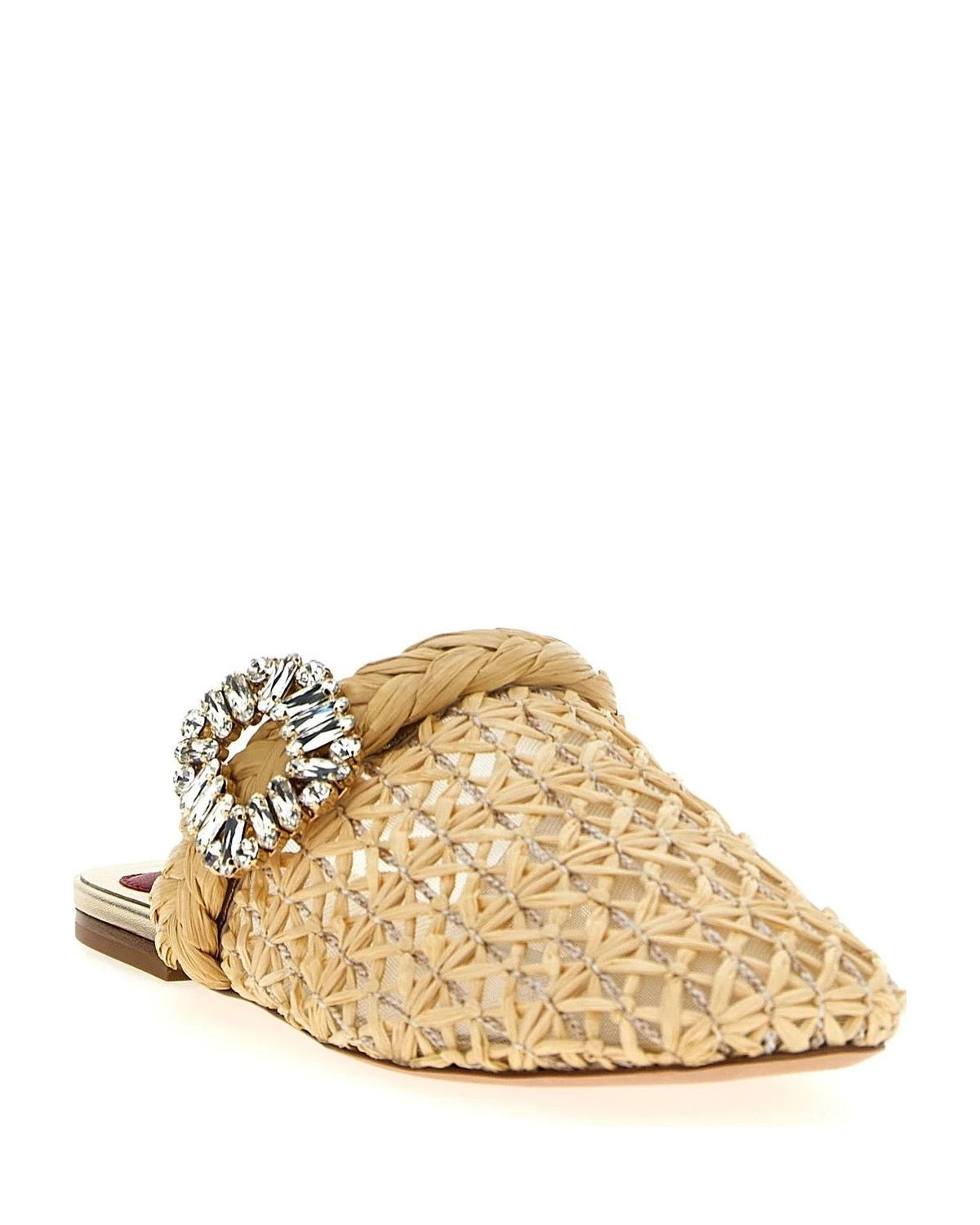 Roger Vivier Raffia Beige Mules 