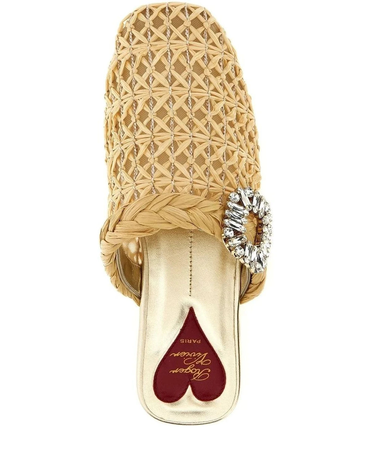 Roger Vivier Raffia Beige Mules 