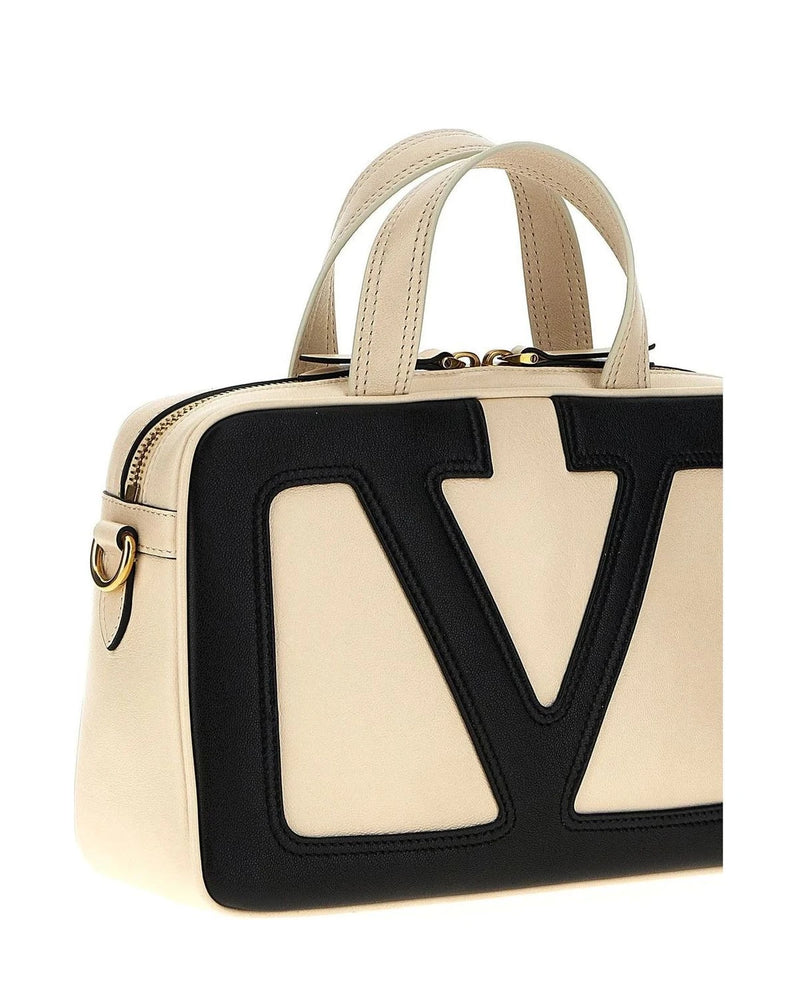 Valentino Garavani Satchel Bag in beige, Lamb Leather — view 4