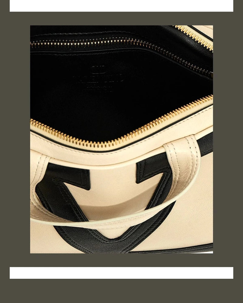 Valentino Garavani Satchel Bag in beige, Lamb Leather — view 5