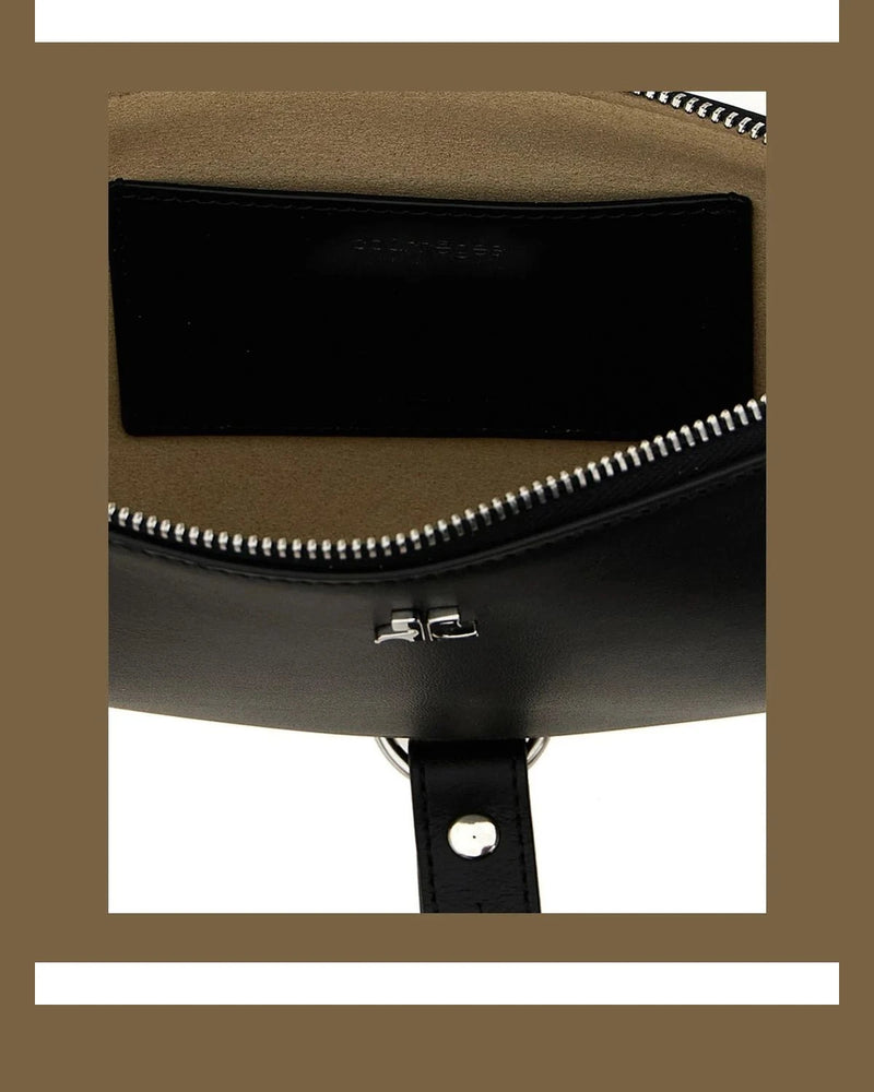 Courrèges Belt Bag in black, Calfskin Leather — view 4