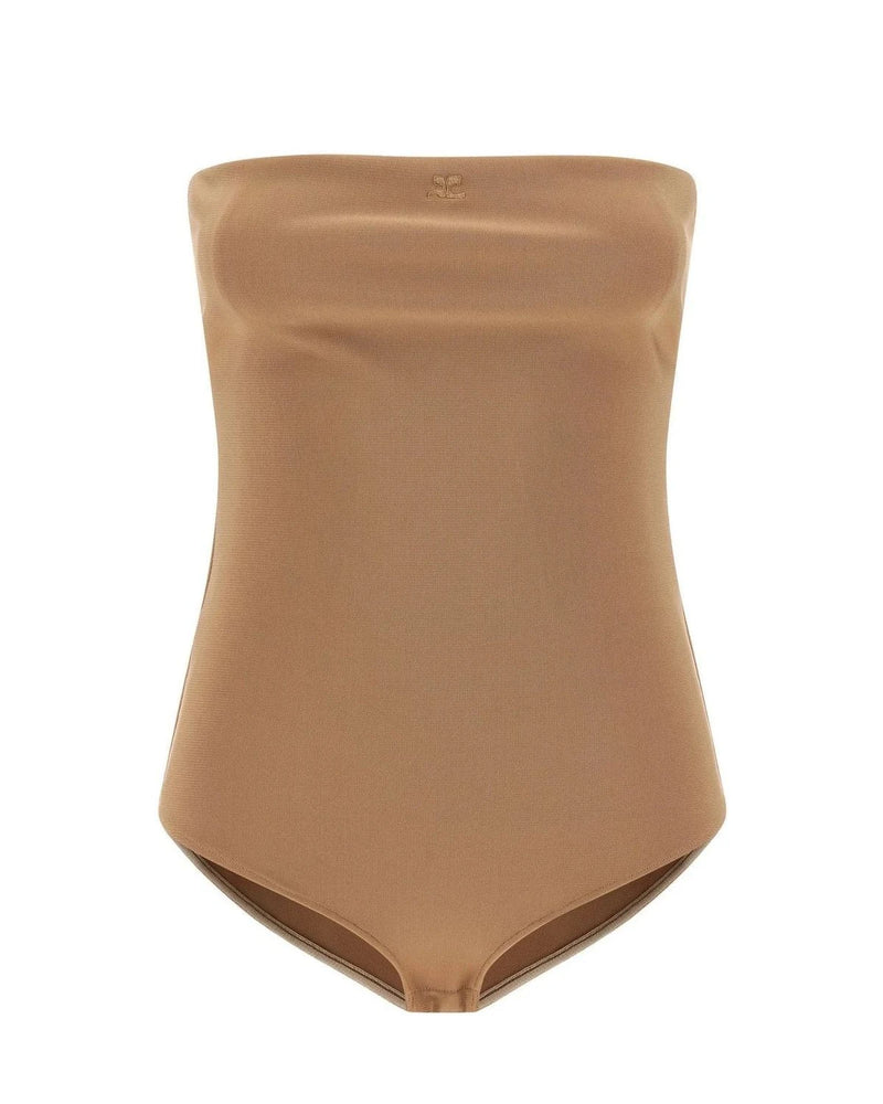 Courrèges Bodysuit in beige, Viscose