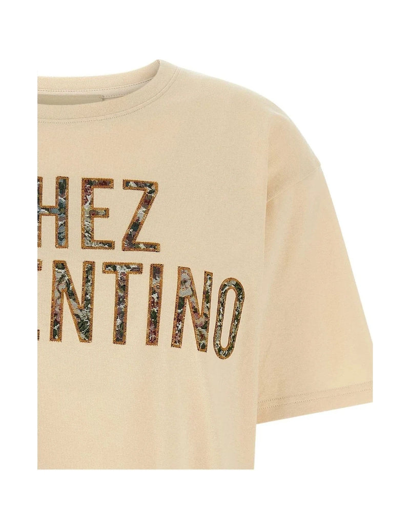Valentino Garavani T-Shirt in beige, Cotton — view 3