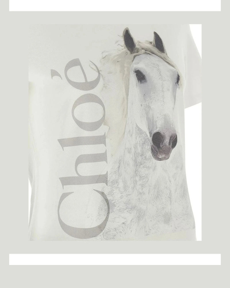 Chloé T-Shirt in white, Cotton — view 4