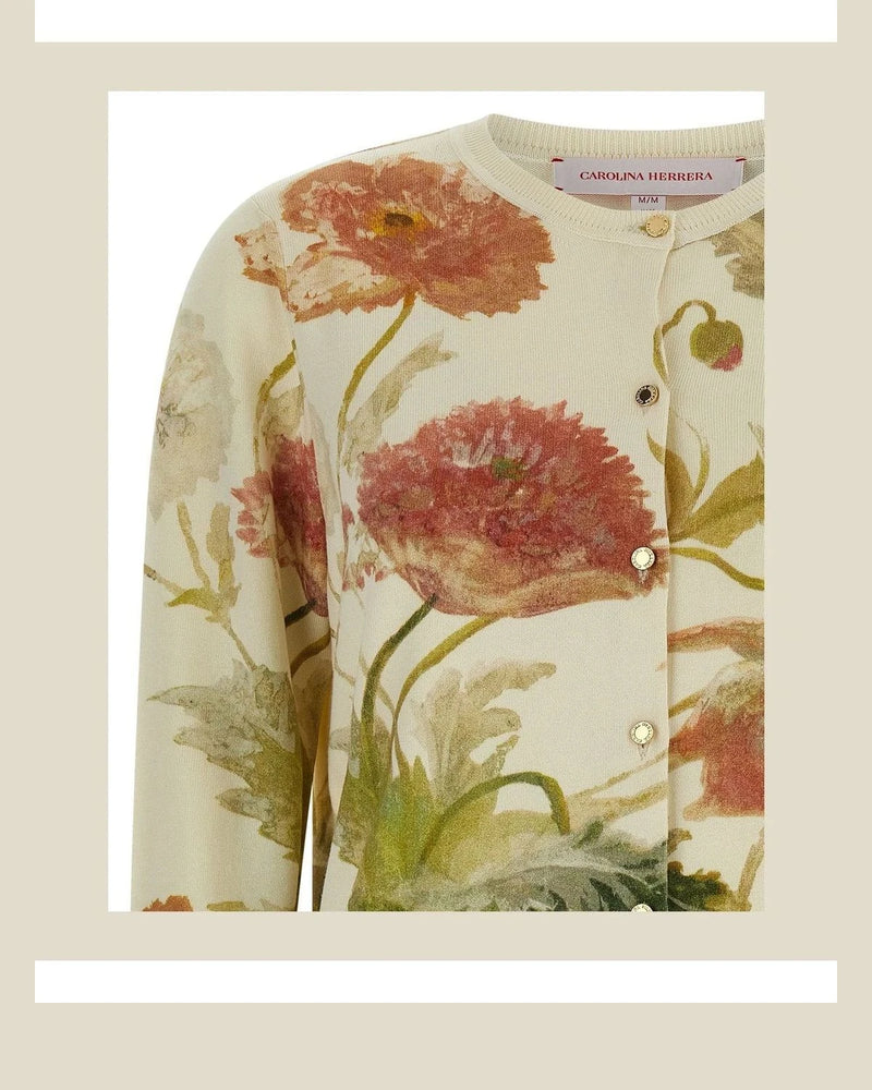 Carolina Herrera Cardigan in white, Silk — view 3