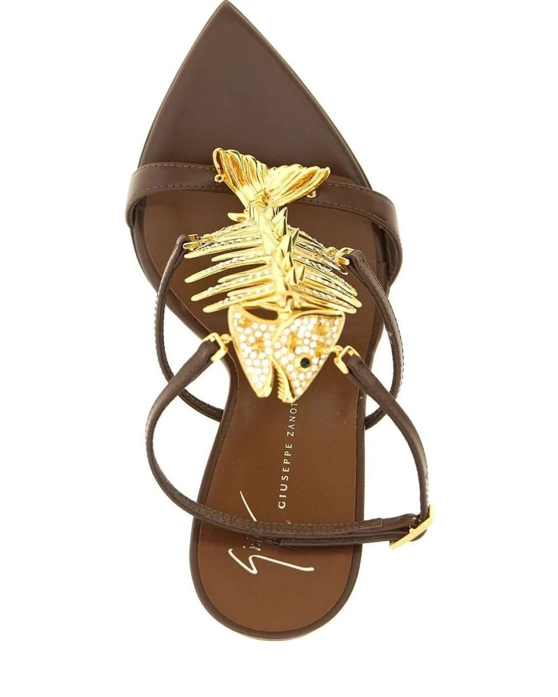 Giuseppe Zanotti Brown Stiletto Sandals 