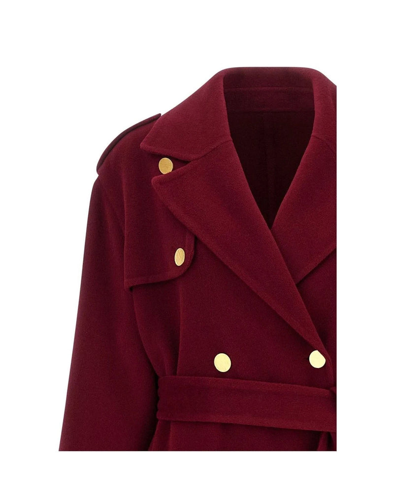 Alberta Ferretti Wrap Coat in red, Wool — view 3