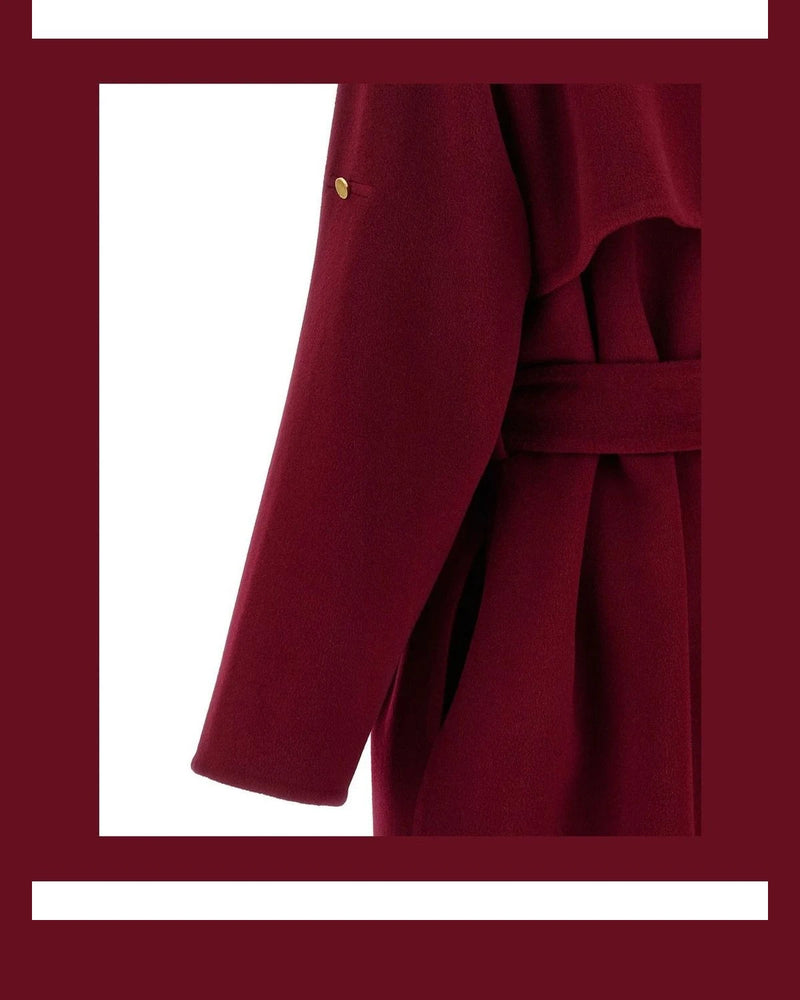 Alberta Ferretti Wrap Coat in red, Wool — view 4