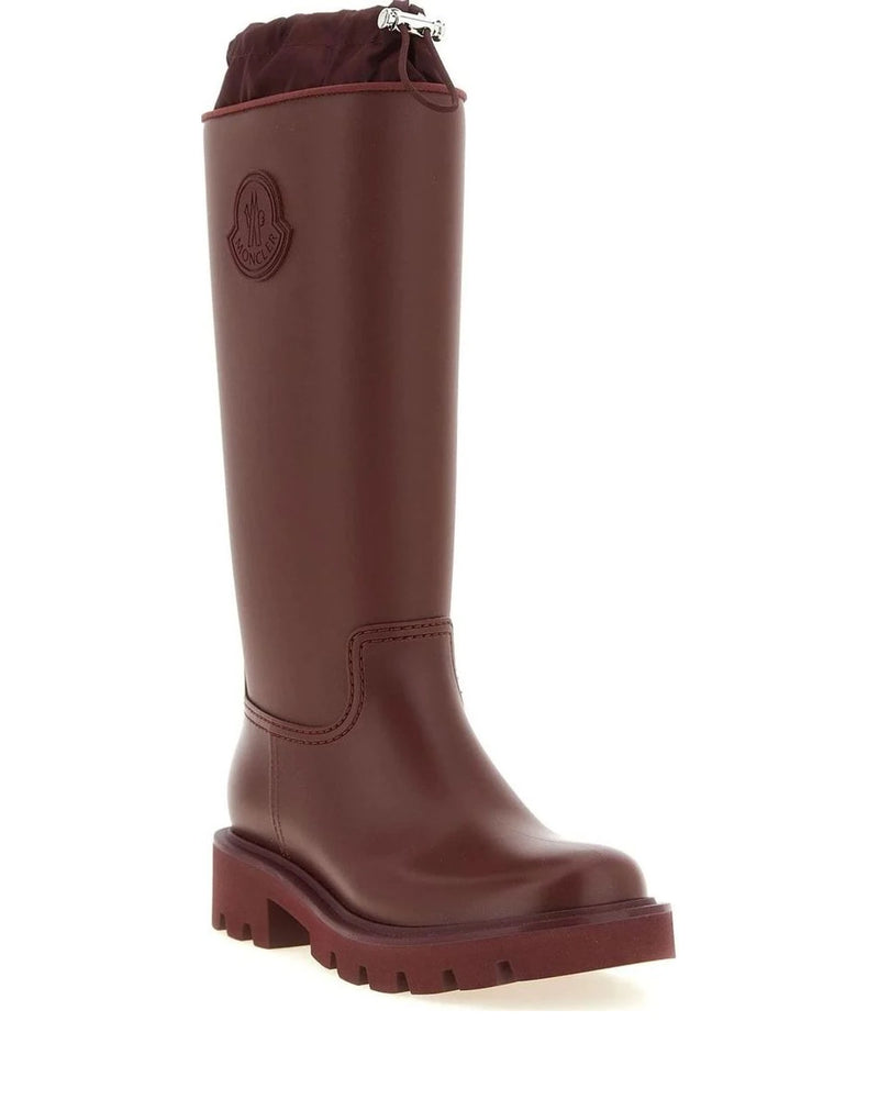 Moncler Burgundy Knee High Boots 