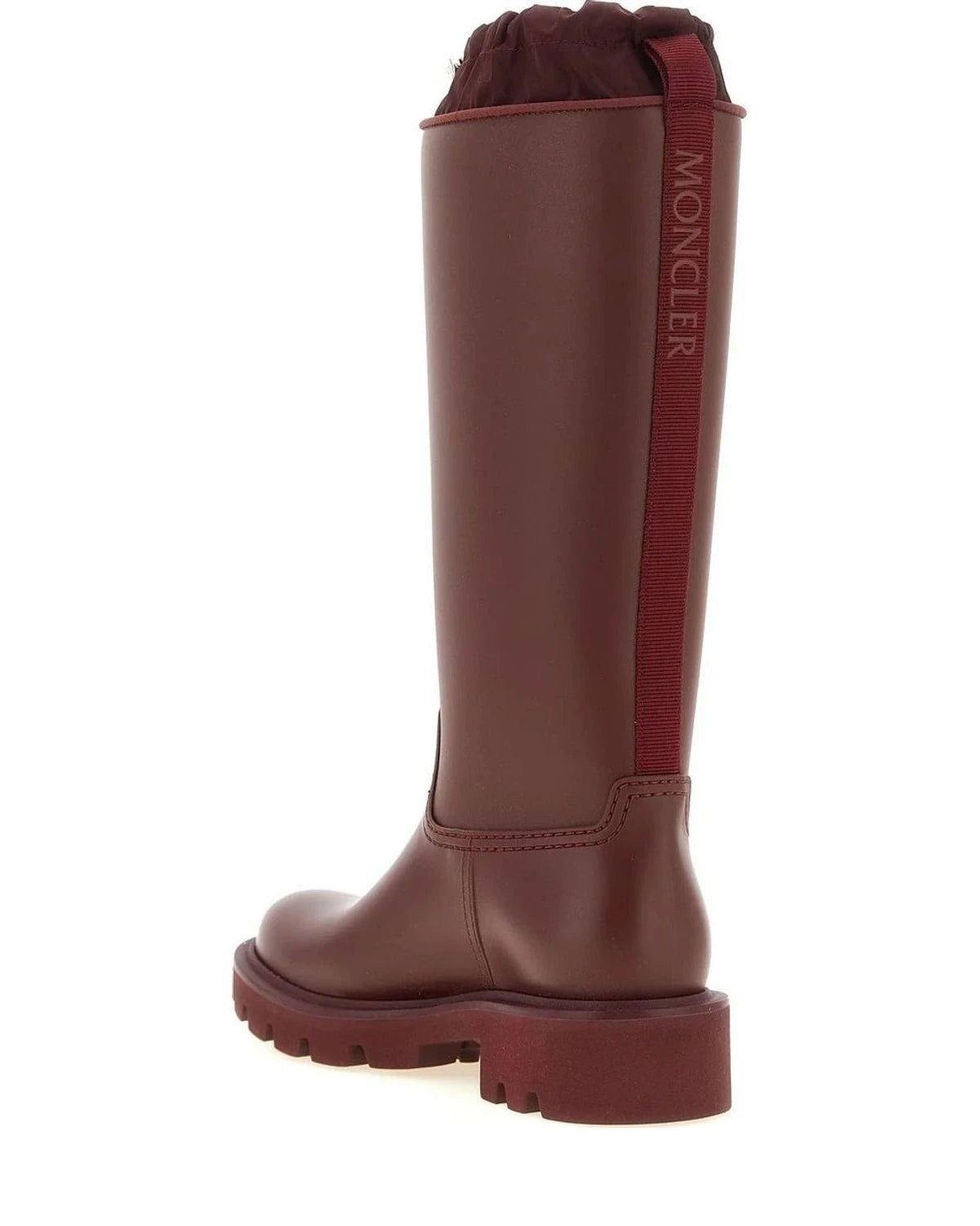 Moncler Burgundy Knee High Boots 