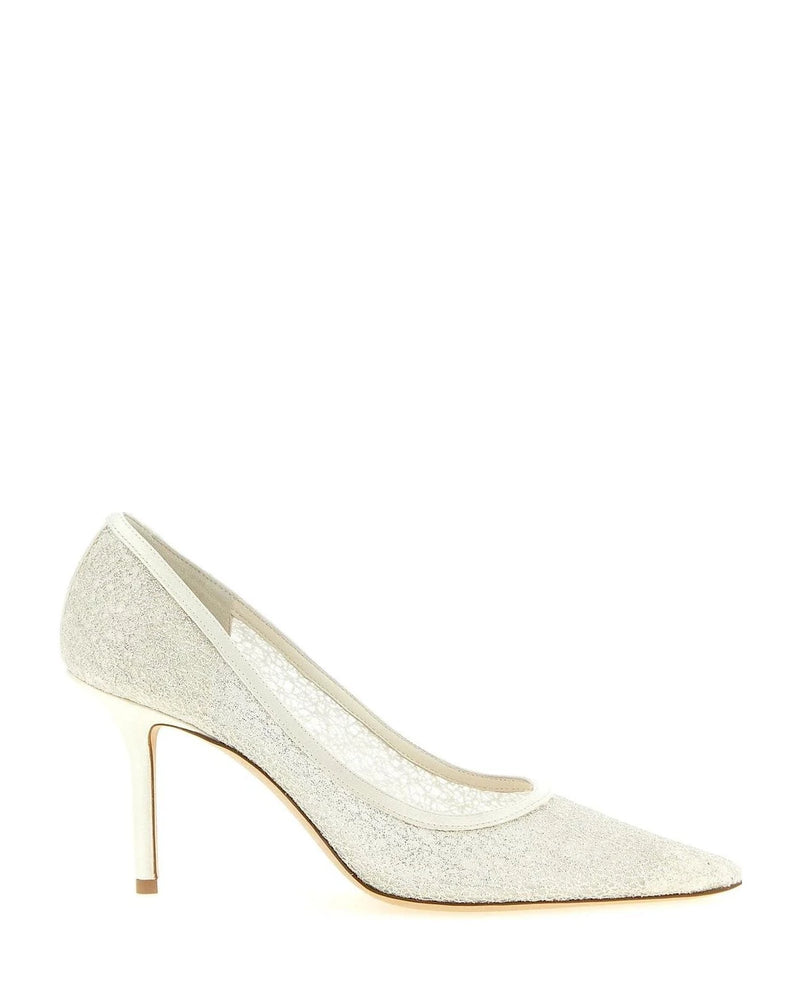Jimmy Choo Tencel White Pumps 