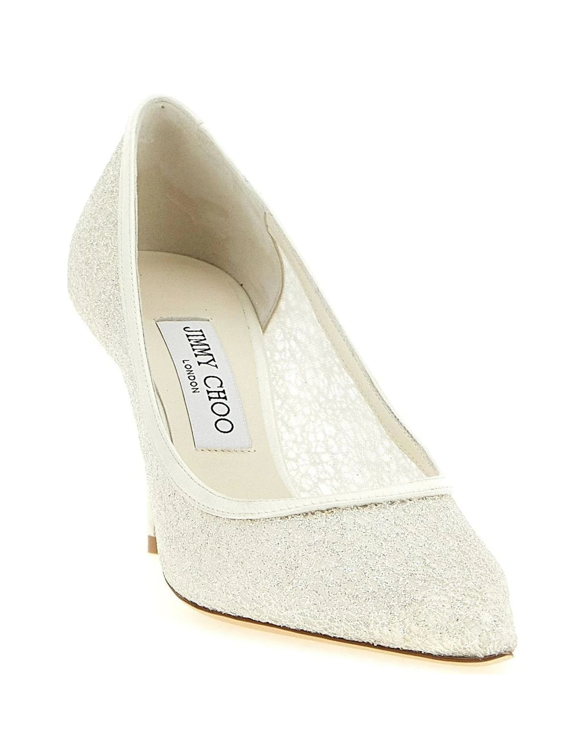 Jimmy Choo Tencel White Pumps 