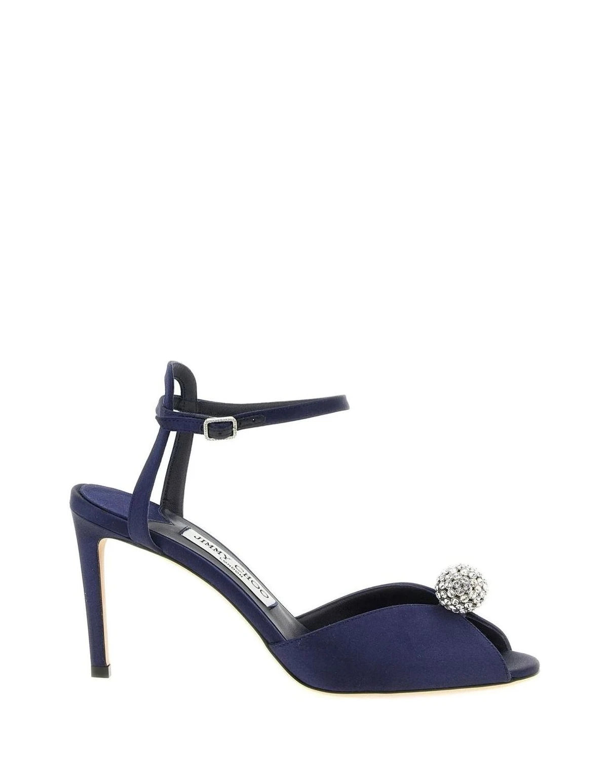 Jimmy Choo Tencel Blue Satin Stiletto Sandals 