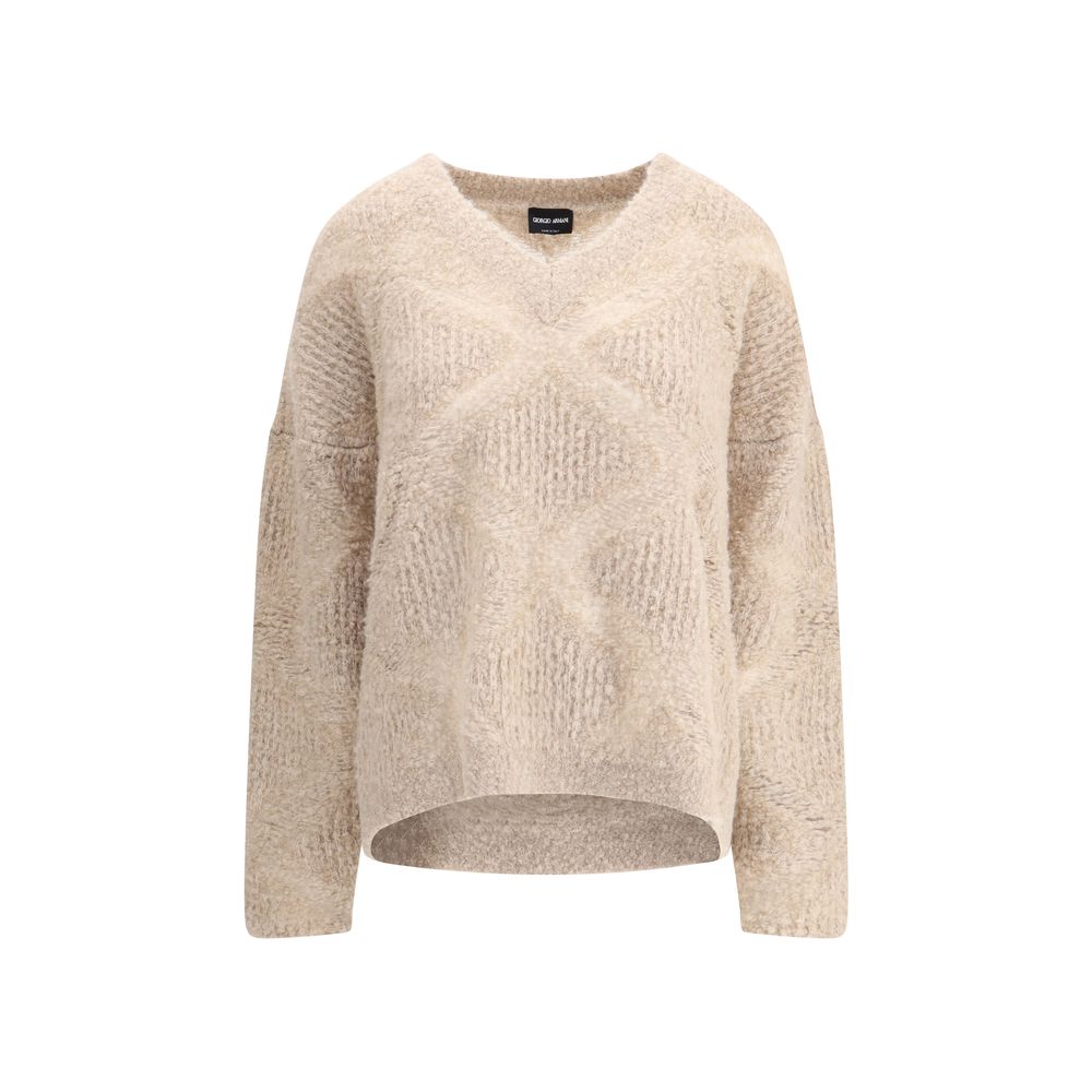 Armani Giorgio V Neck Cashmere and Alpaca Blend Sweater Glam Steals