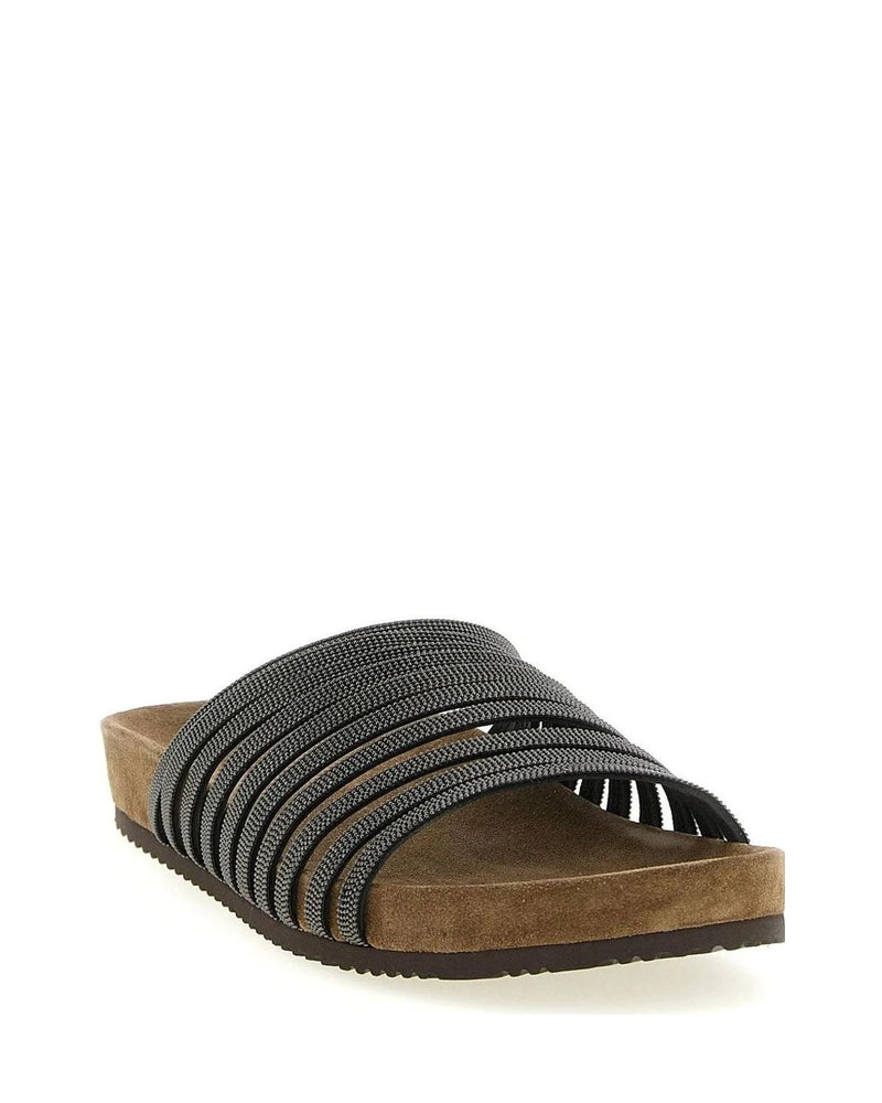 Brunello Cucinelli Black Slides 