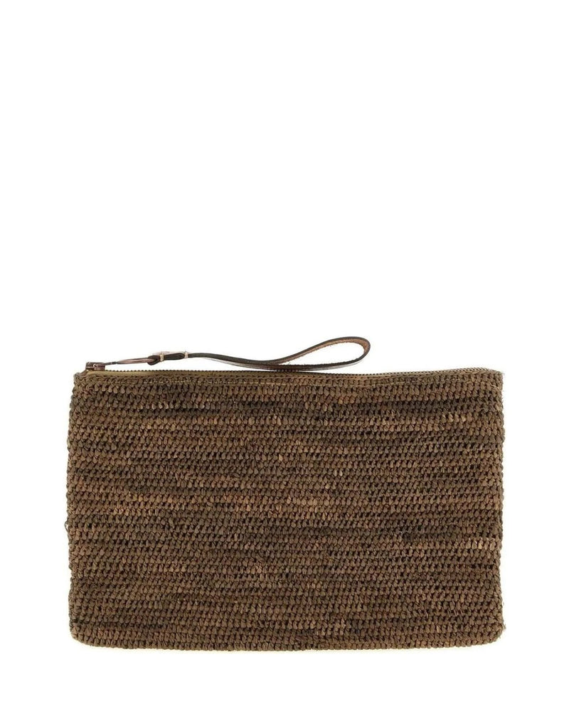 Ibeliv Clutch Bag in brown, Raffia