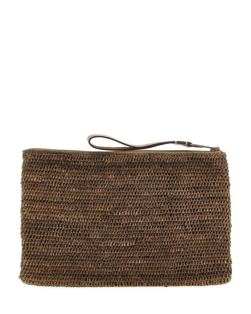Ibeliv Clutch Bag in brown, Raffia — view 2
