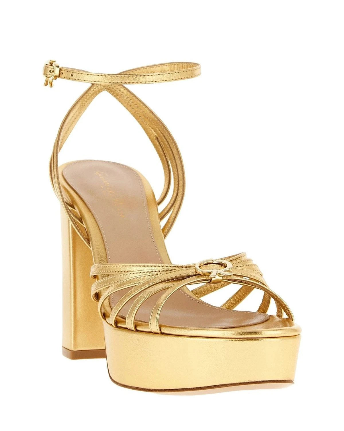 Gianvito Rossi Gold Stiletto Sandals 
