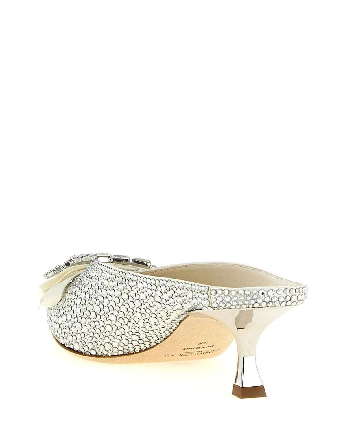 Jimmy Choo Tencel Silver Pumps 