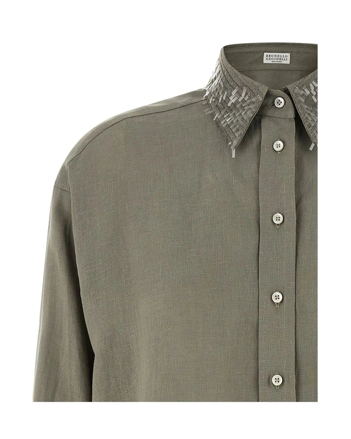 Brunello Cucinelli Blouse in green, Linen — view 3