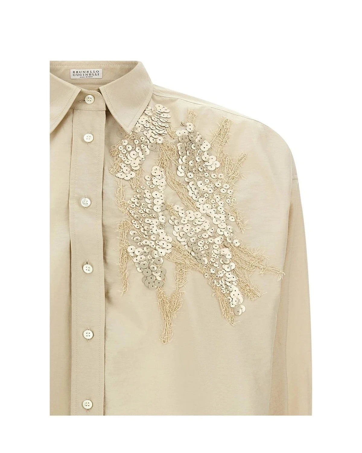 Brunello Cucinelli Dress Shirt in beige, Cotton — view 3