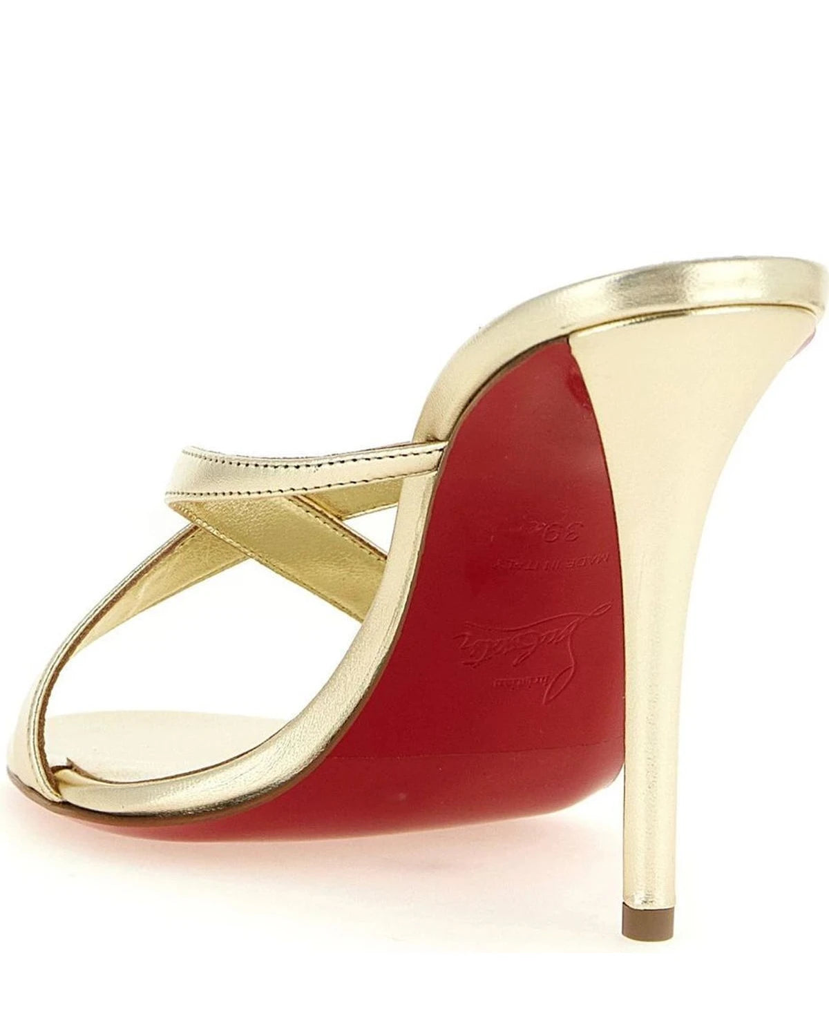 Christian Louboutin Gold Stiletto Sandals 