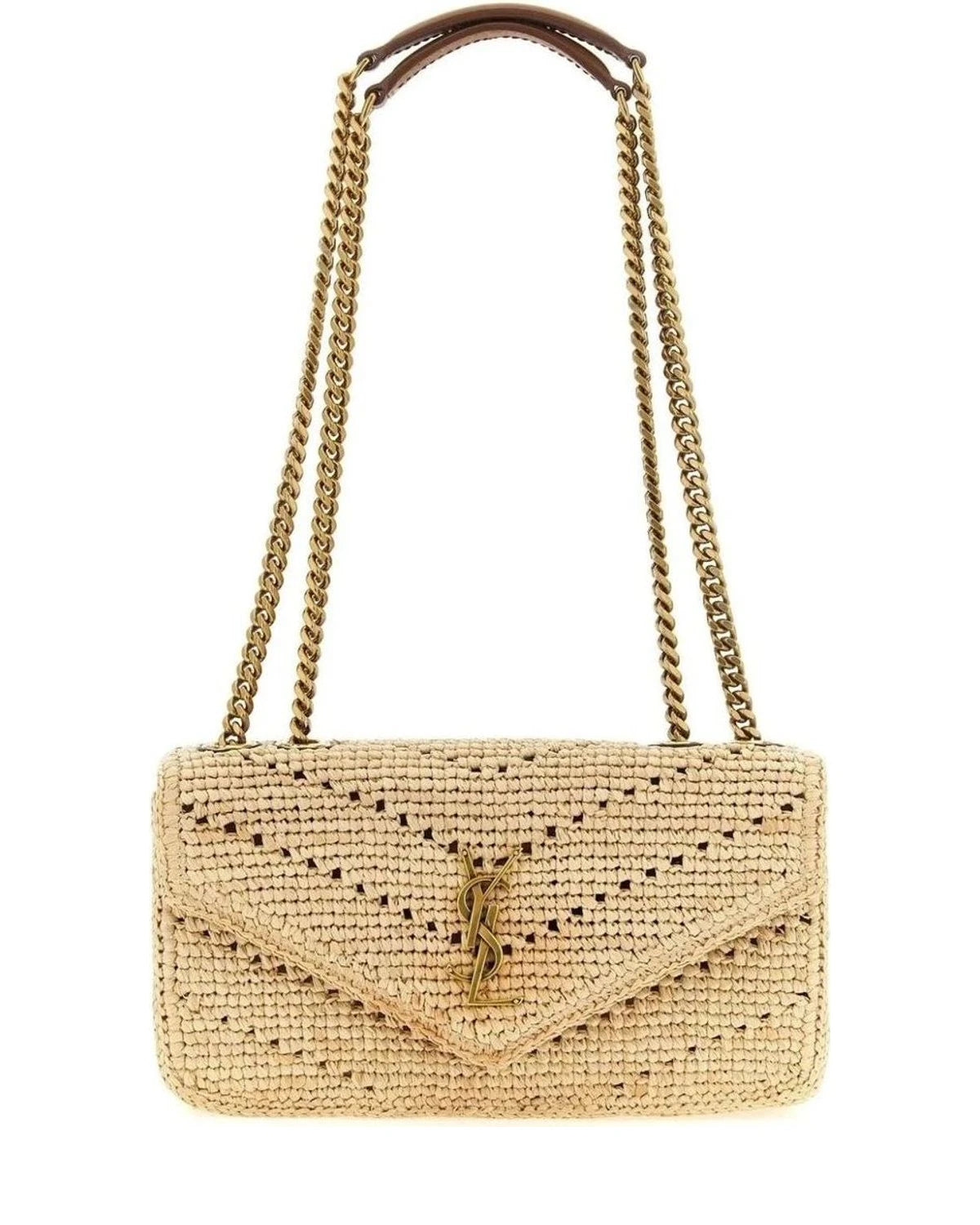 Saint Laurent Shoulder Bag in beige, Raffia