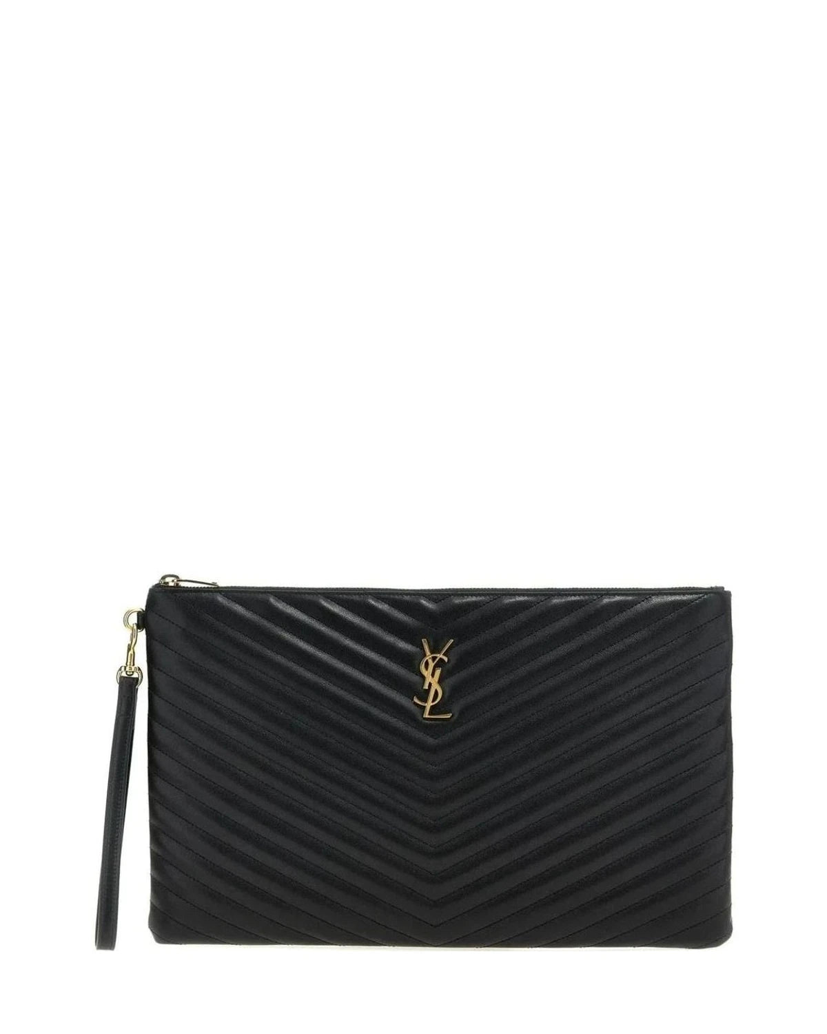 Saint Laurent Envelope Clutche in black, Calfskin Leather