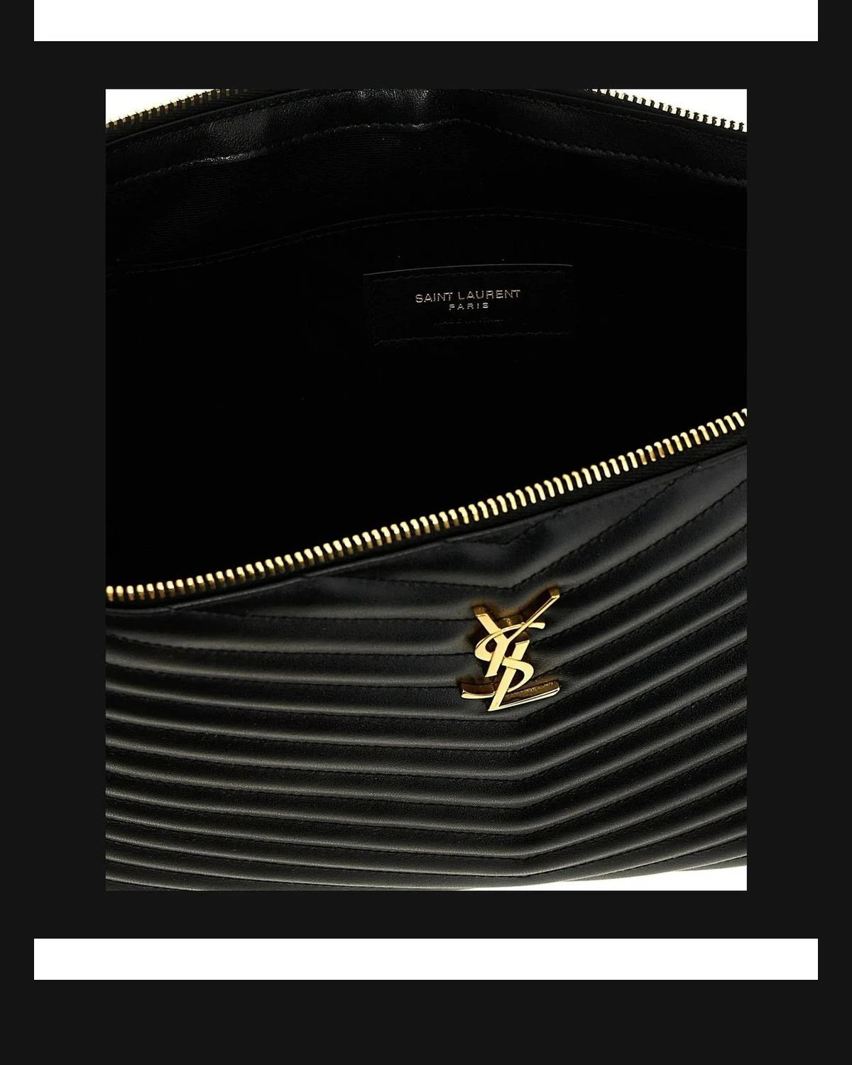 Saint Laurent Envelope Clutche in black, Calfskin Leather — view 4