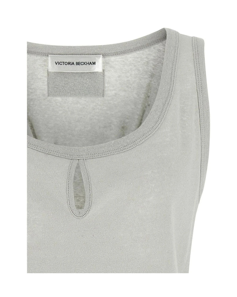 Victoria Beckham Tank Top in gray, Cotton — view 3