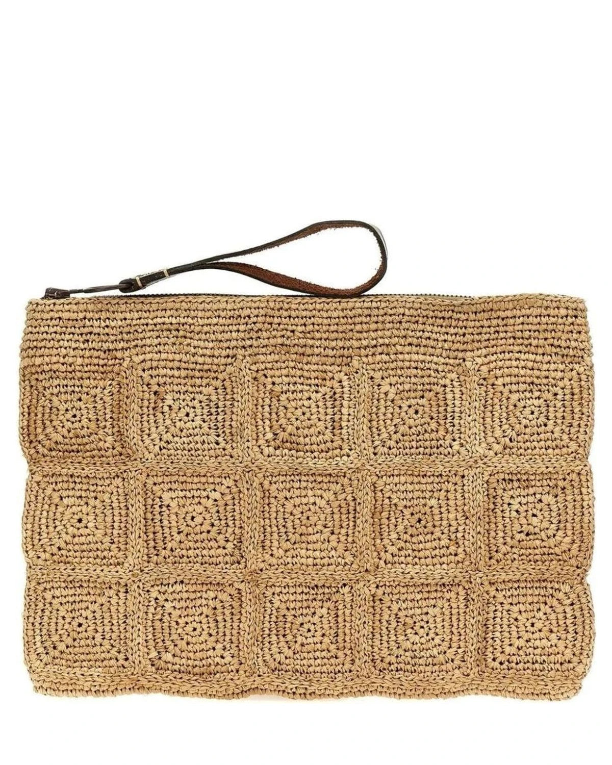 Ibeliv Clutch Bag in beige, Raffia