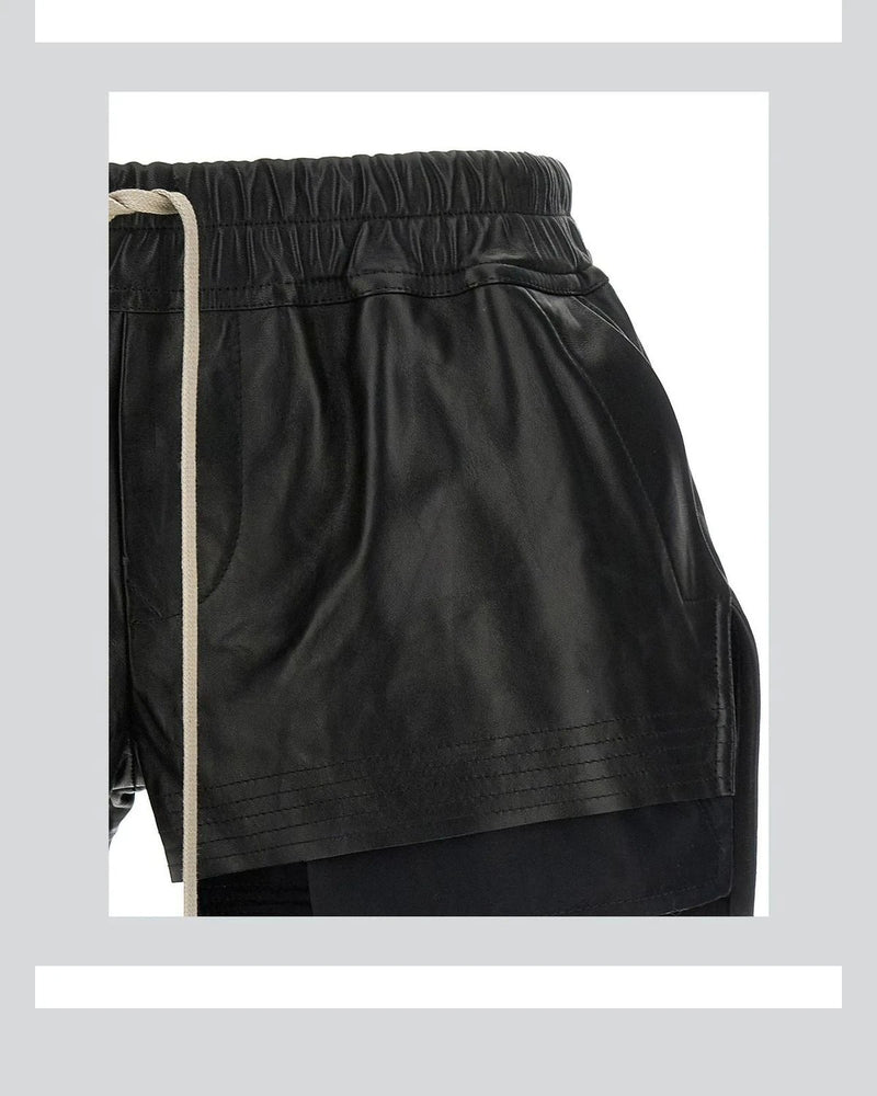 Rick Owens Bermuda in black, Lamb Leather — view 3