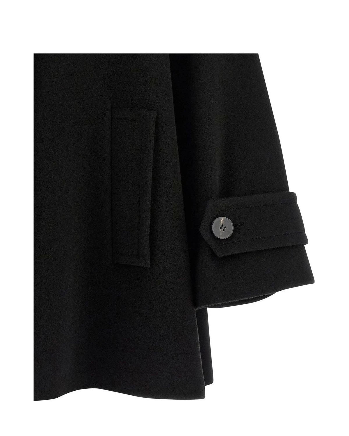 Alberto Biani Pea Coat in black, Virgin Wool — view 4