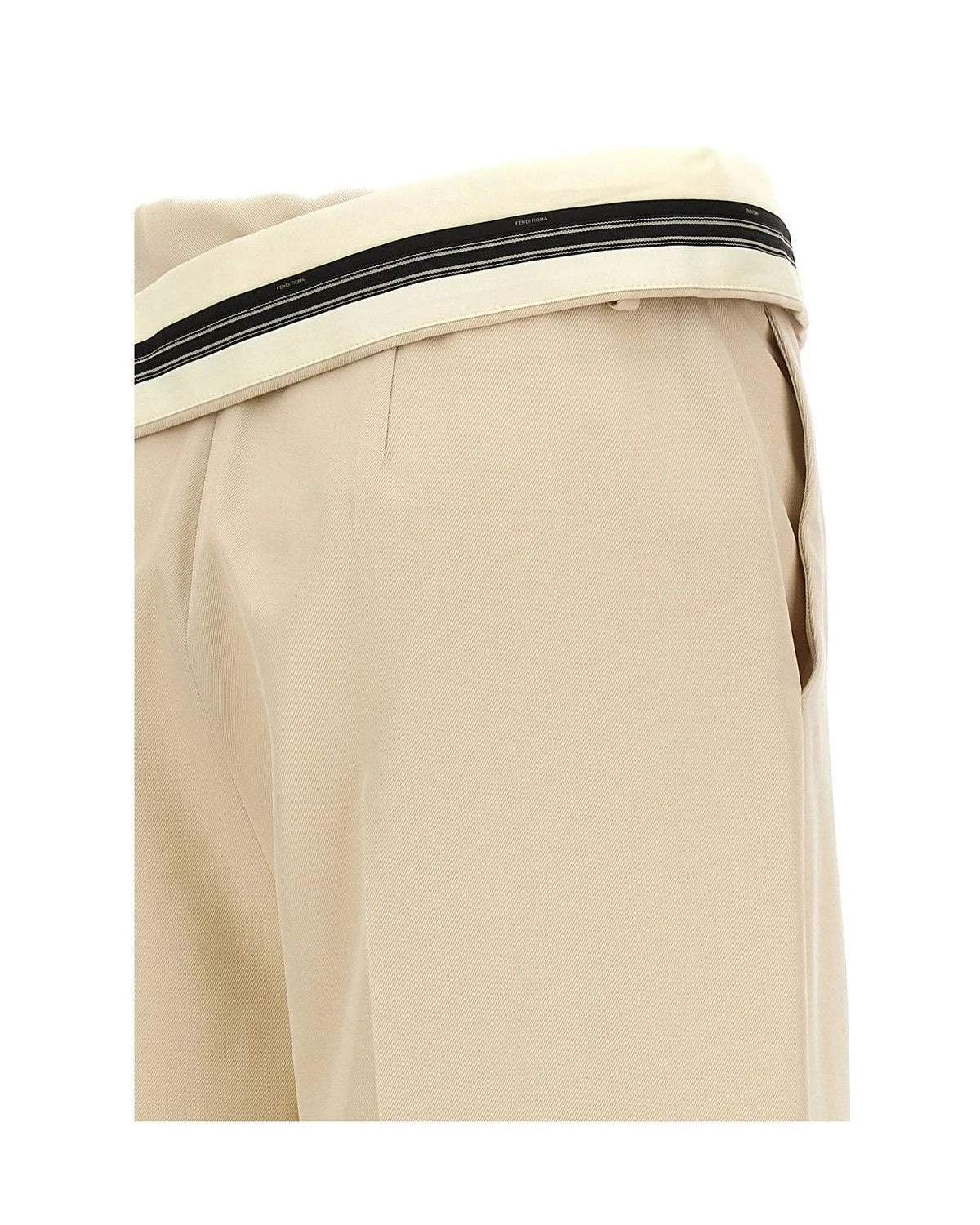 Fendi Trouser in beige, Wool — view 4