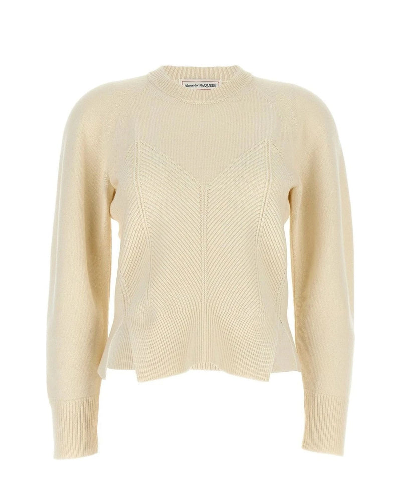 Alexander McQueen Sweater in white, Wool