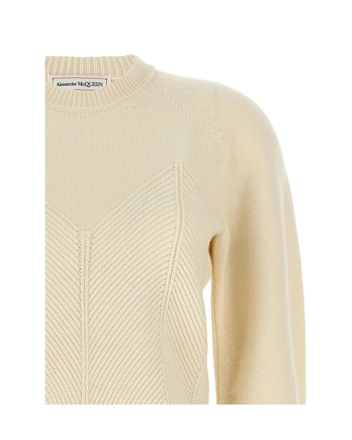 Alexander McQueen Sweater in white, Wool — view 3