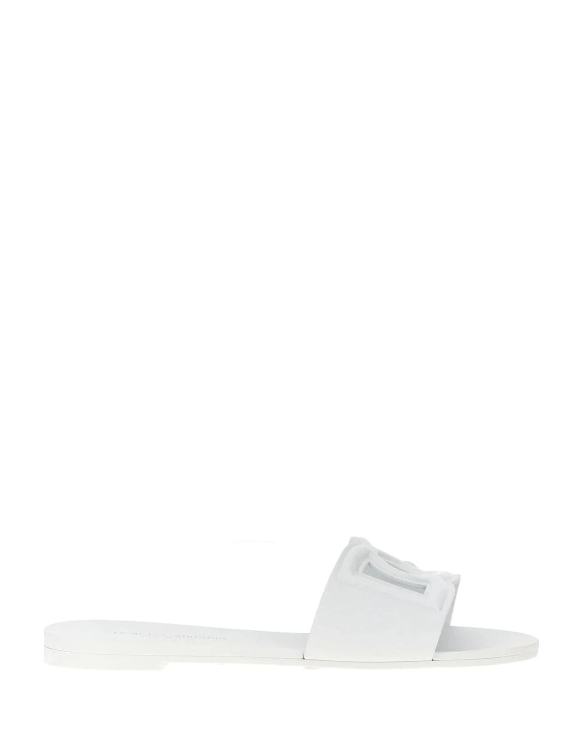 Dolce & Gabbana White Slides 