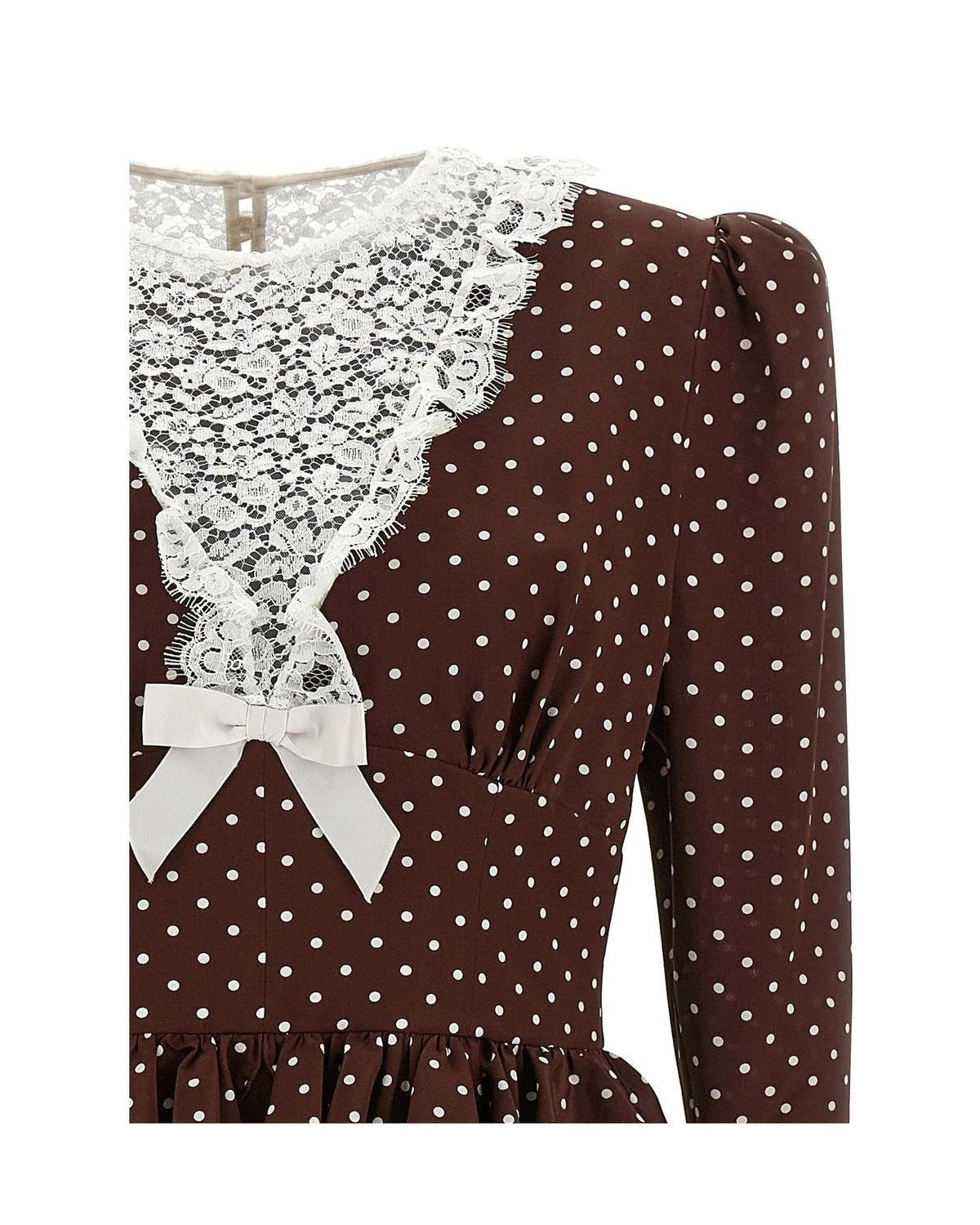 Alessandra Rich Dresse in brown, Silk — view 3