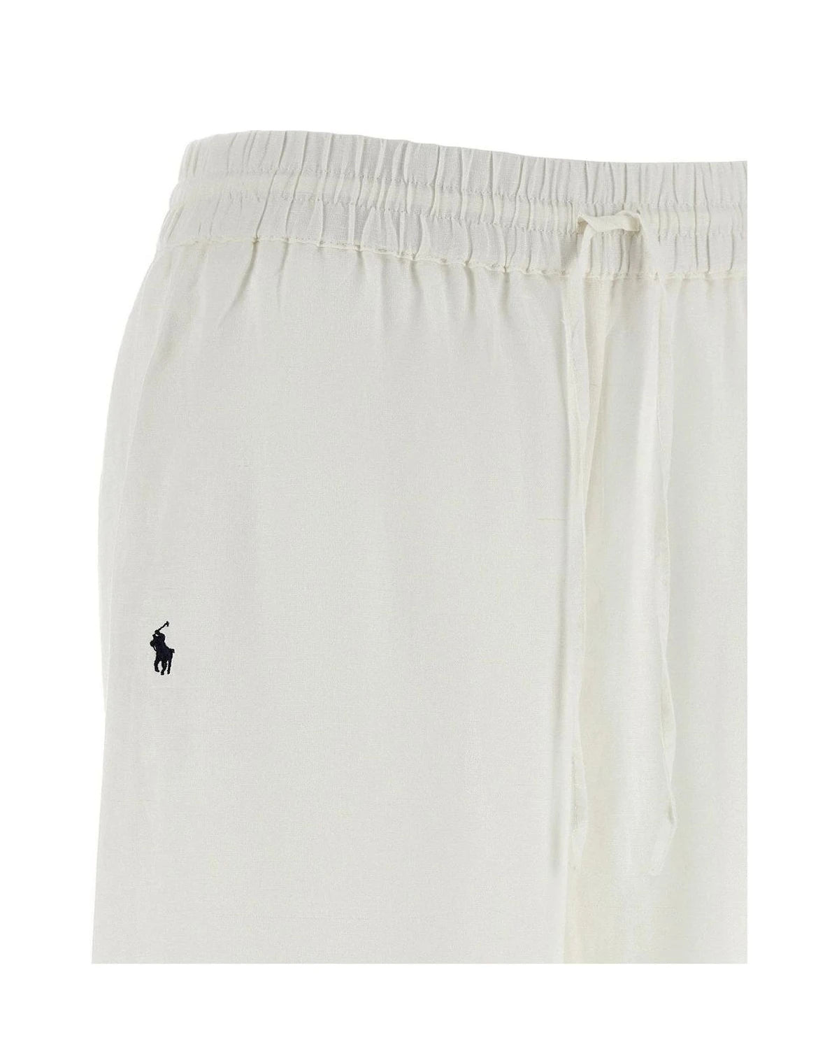 Polo Ralph Lauren Palazzo Pant in white, Linen — view 3