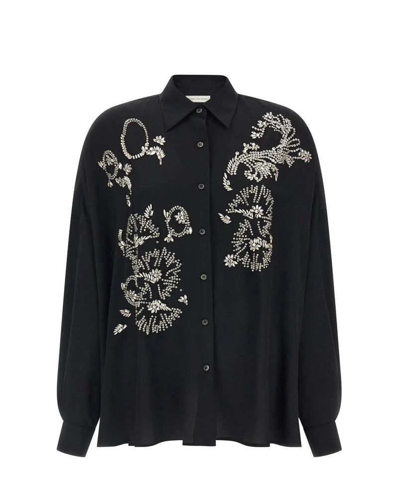 Dries Van Noten Dress Shirt in black, Polyester