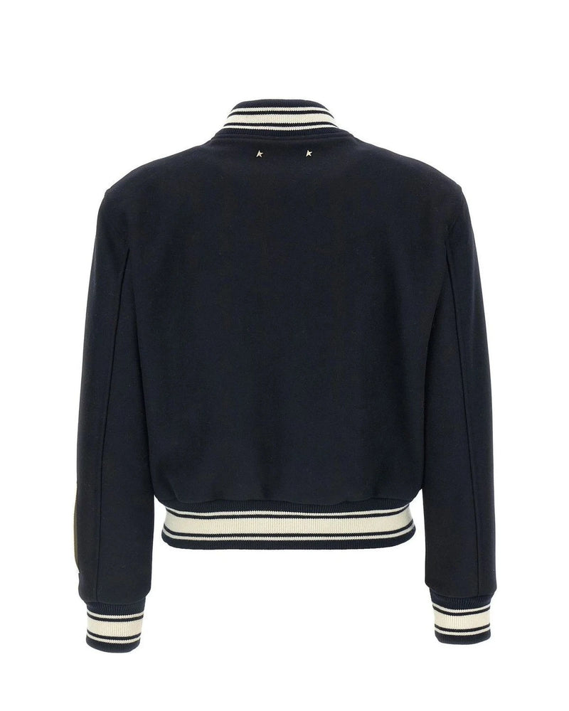 Golden Goose Varsity Jacket in blue, Virgin Wool — view 2