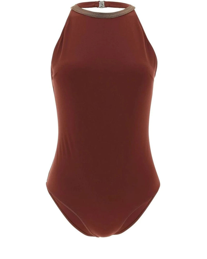 Brunello Cucinelli One-Piece Swimsuit in red, Polyamide
