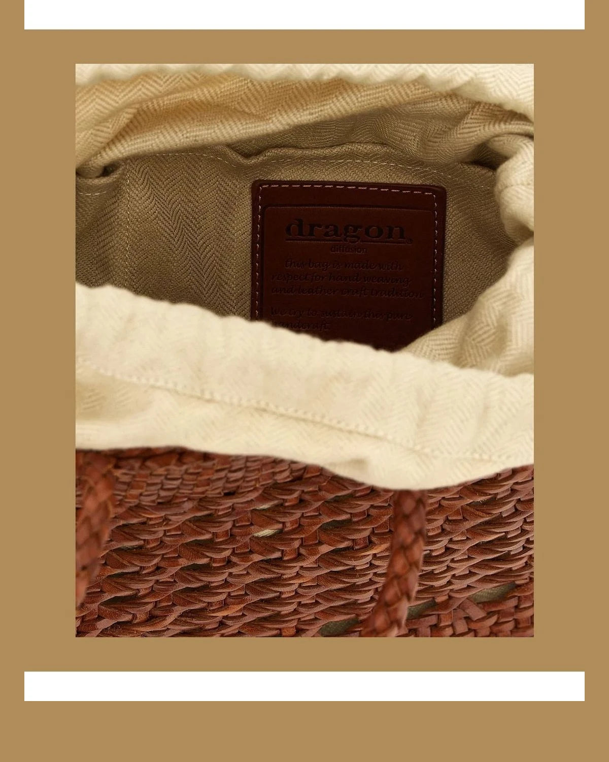 Dragon Diffusion Tote Bag in brown, Calfskin Leather — view 4