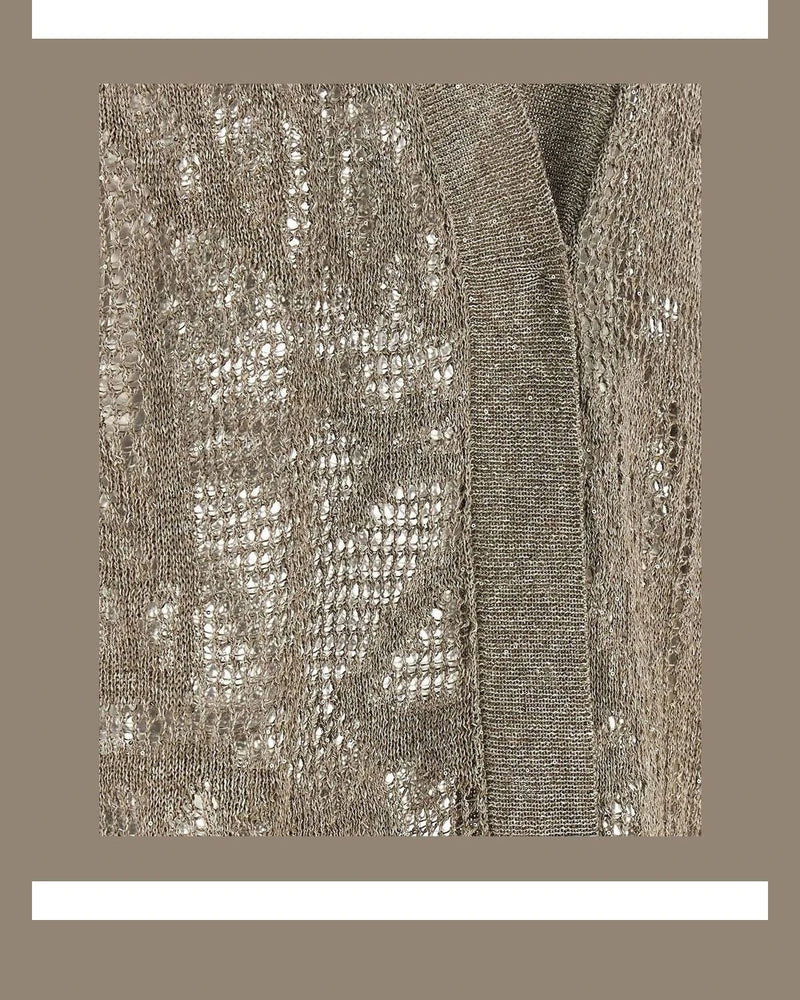 Brunello Cucinelli Cardigan in brown, Linen — view 4