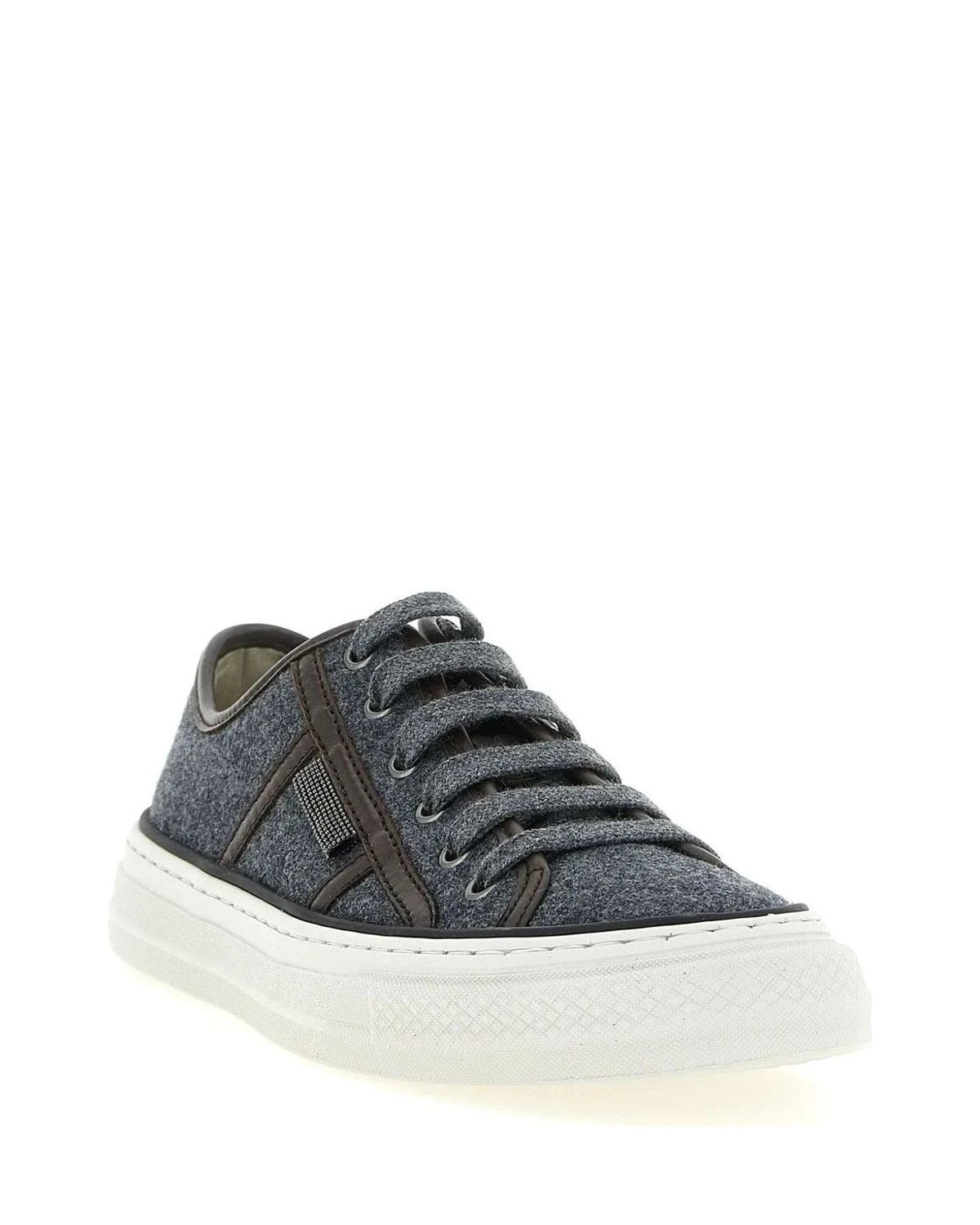 Brunello Cucinelli Sneakers in gray, Virgin Wool — view 2