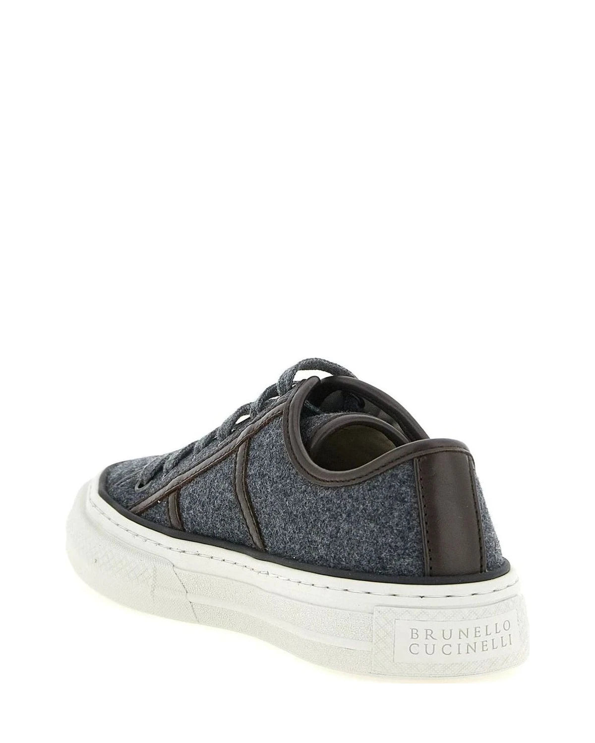 Brunello Cucinelli Sneakers in gray, Virgin Wool — view 3
