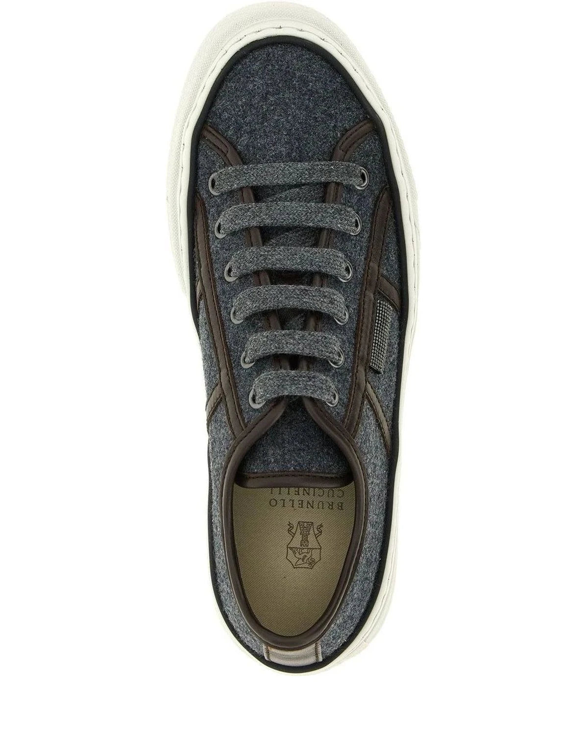 Brunello Cucinelli Sneakers in gray, Virgin Wool — view 4