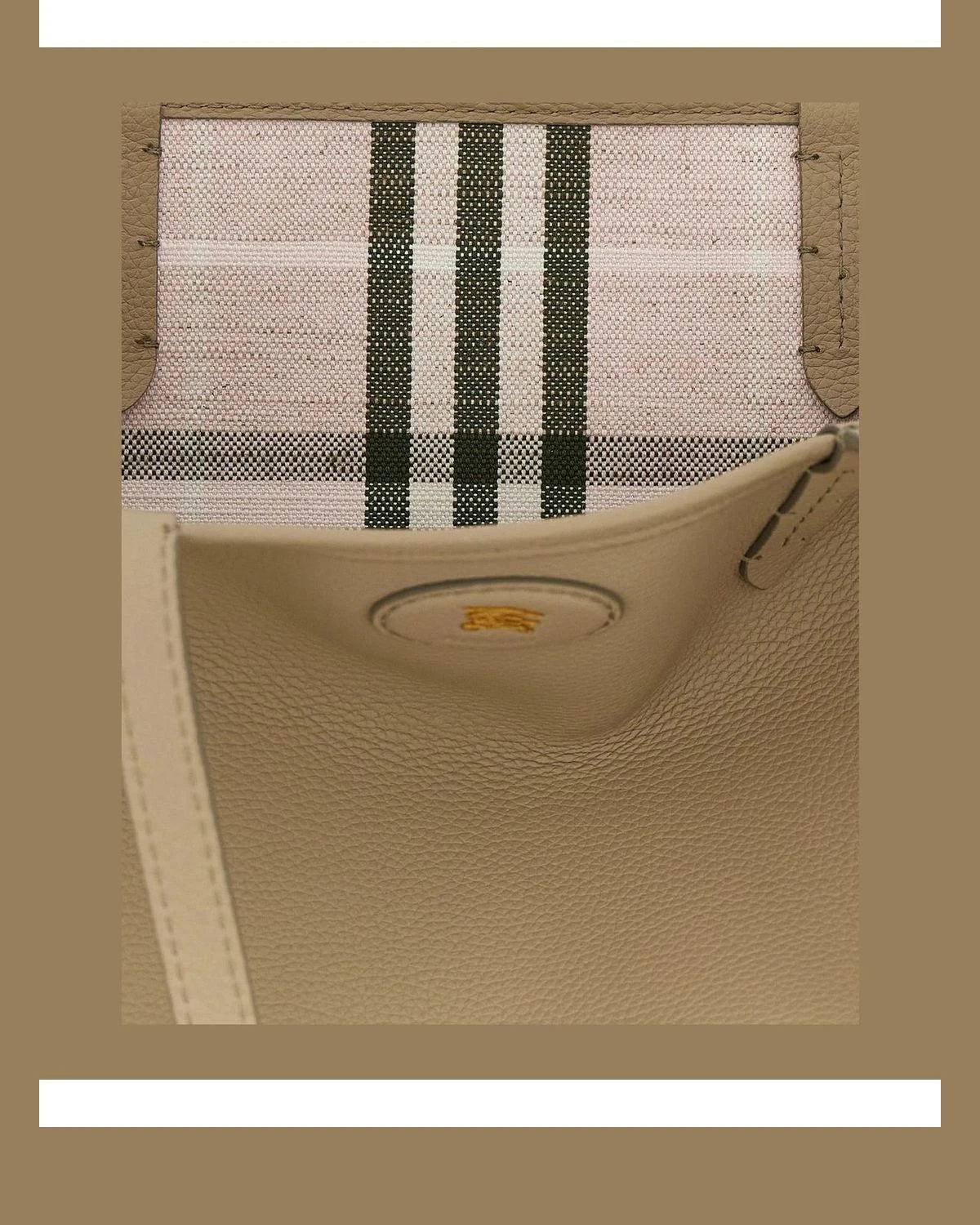 Burberry Tote Bag in beige, Calfskin Leather — view 4