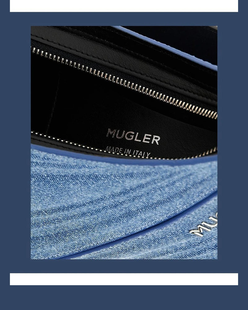 Mugler Shoulder Bag in blue, Calfskin Leather — view 4