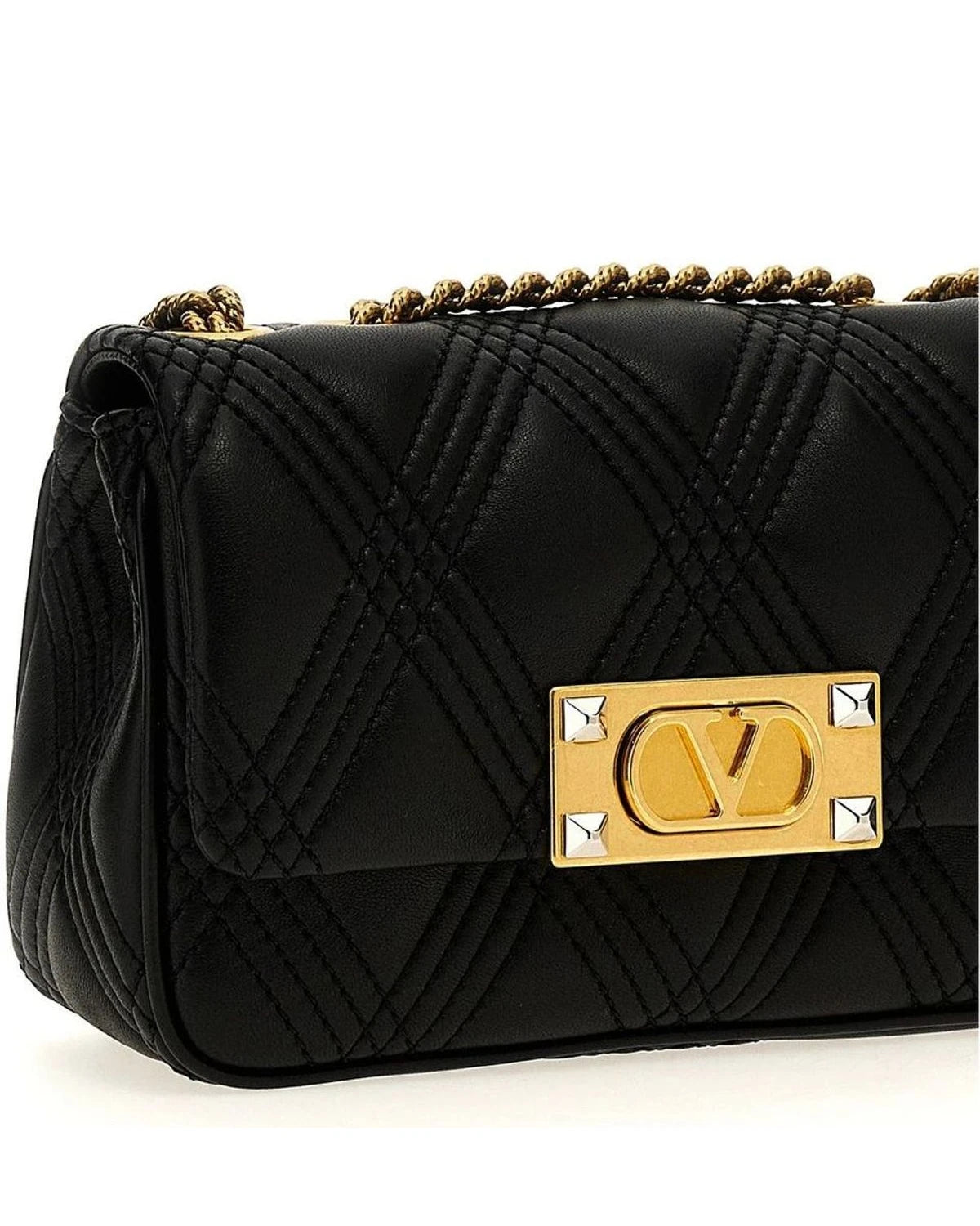 Valentino Garavani Shoulder Bag in black, Lamb Leather — view 3